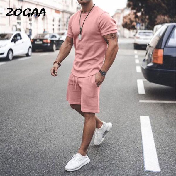 

men's tracksuits zogaa sets men summer short sleeve shorts two-piece sports casual suit tracksuit sweatsuit outfit chic oversize, Gray