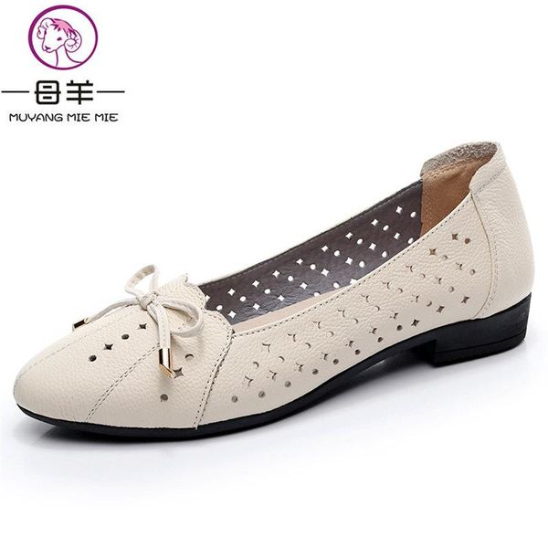 

sandals muyang mie women fashion genuine leather flat casual summer shoes woman big size 35 - 43, Black