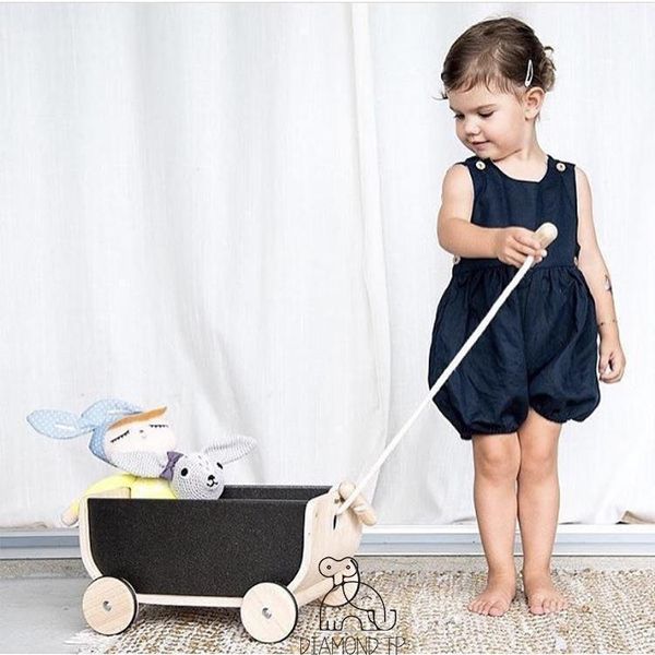 

wind children's toy storage carriageand traction tension wood trolley baby grow accompany small car strollers#1