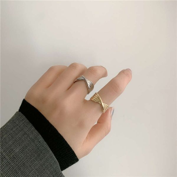 

hbp fashion ins japanese korean metal arts and science wide open simple temperament indifference personality ring, Silver