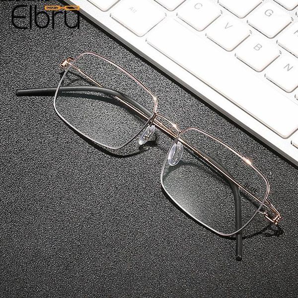 

elbru vintage anti blue light reading glasses ultralight soft metal square presbyopia eyewear for men women diopters +1.0 +4.0 sunglasses, White;black