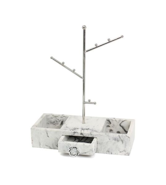 

hooks & rails creative jewelry display rack, storage marble pattern rack
