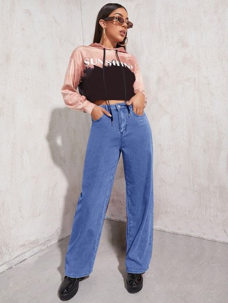 

high waist wide leg jeans c1vk#, Blue