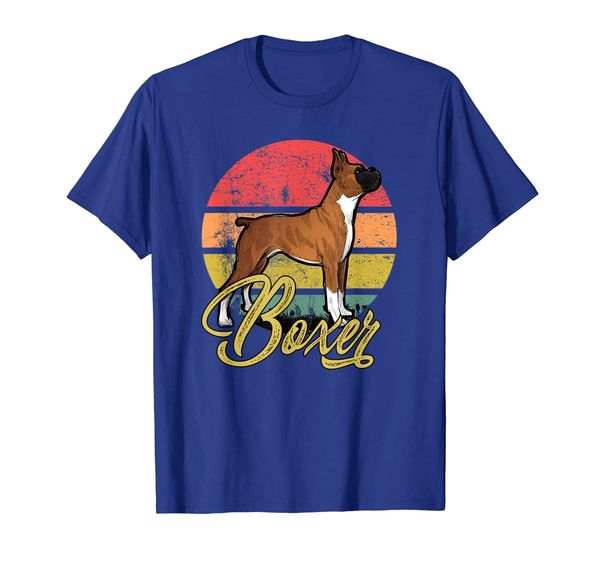 

boxer dog t-shirt vintage sunset colorful for dad mom kids, White;black