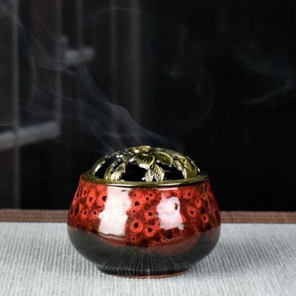 

fragrance lamps backflow incense burner holder ice crack fambed mini coil furnace use in teahouse