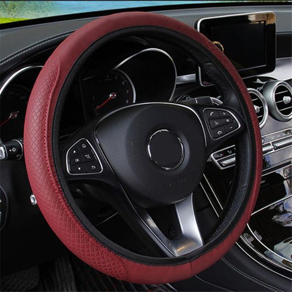 

steering wheel covers breathable leather anti-slip car cover for mitsubishi lancer outlander asx eclipse mirage montero styling