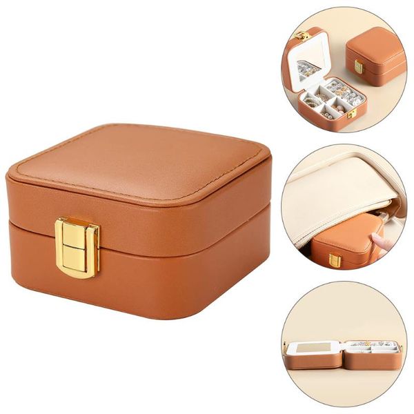 

storage drawers 1pc girls jewelry case travel box compact necklace with mirror