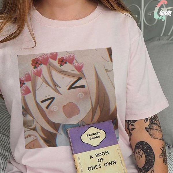 

pink kawaii summer new japanese cute cartoon love heart print loose women blouses harajuku o-collar fashion ulzzang blusas, White