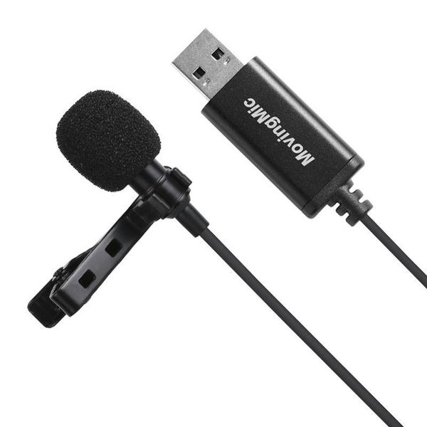 

mini microphone for pc computer usb straight plug with 1.5m cable portable clip-on omni-directional stereo mic