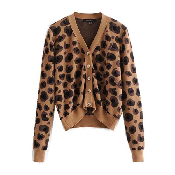 

women's sweaters vintage v neck contrast color leopard cardigan sweater long sleeve knitwear retro 2021 women knitted jumper kleding co, White;black