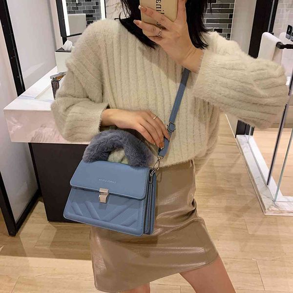 

design bag plush small square simple single shoulder women