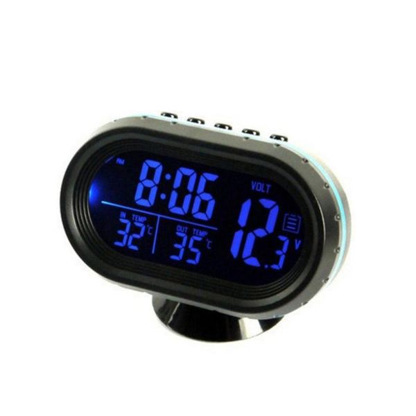 Innendekorationen 12V Auto-Digitaluhr und Temperatur-Volmeter-Thermometer-Armaturenbrett-LCD-Display mit hintergrundbeleuchtetem Spannungsprüfer2808