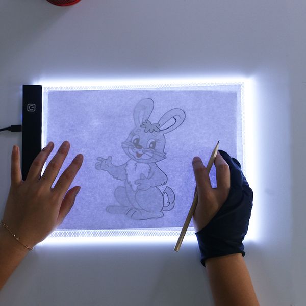 Tavolo da disegno per pittura elettronica A5 Tablet digitali a LED dimmerabili Disegno Copia Pad Board Giocattoli educativi Creatività Baby GiftToys VT1728