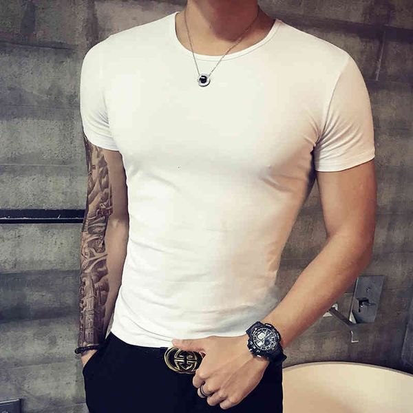 

men's hoodies & sweatshirts plus size 4xl-m summer short sleeve solid t shirts men clothing 2021 simple round collar slim fit casu, Black