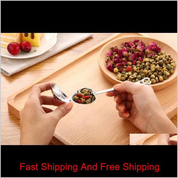 

heart shaped tea infuser mesh ball stainless strainer herbal locking infuser spoon filter creative tea strainers tea qylpyk sweet07