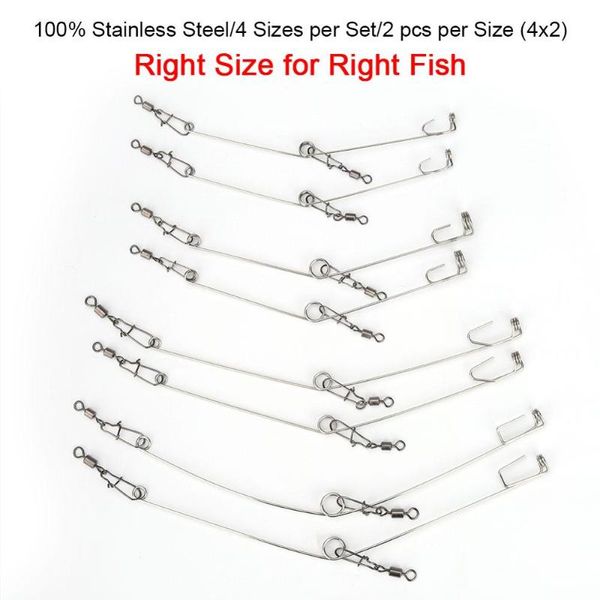 

4 sizes automatic fishing hook trigger spring stainless steel fishing hook triggers bait bite triggers accessories 8pcs