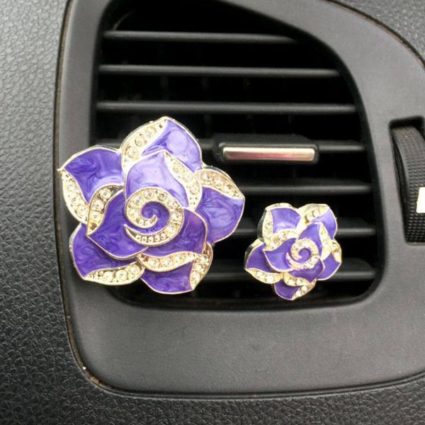 

car air freshener 2pcs camellia flower outlet fragrant perfume clip for girl gift