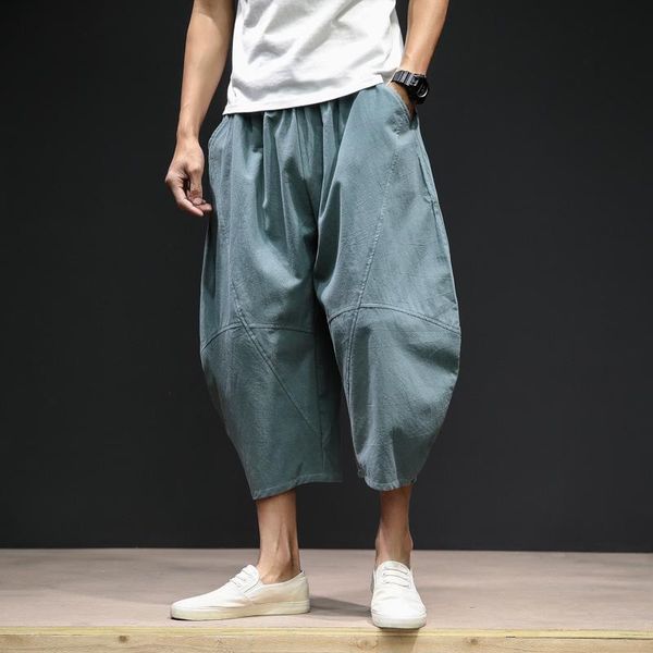 

men's pants summer fashion jogger harem pant men black baggy cotton casual calf male hip hop oversized streetwear korean trousers