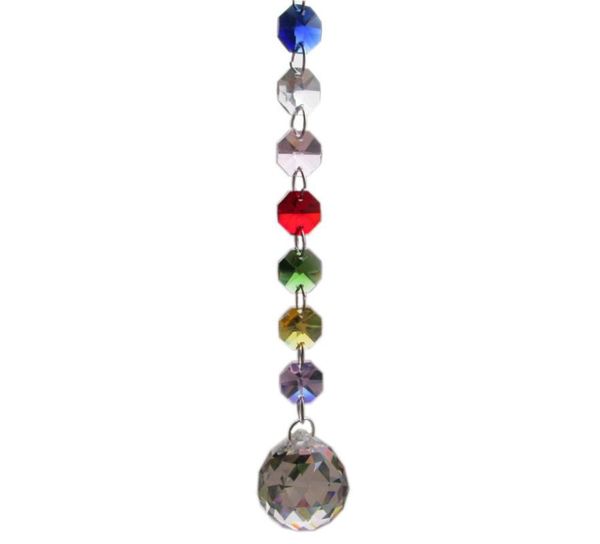 

6ft garland multi-color lamp prisms crystal octagon beads window treatment curtains with ball 30mm m02094-18