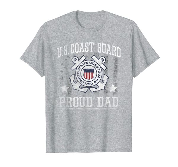 

mens proud dad us coast guard shirt- uscg t shirt, White;black