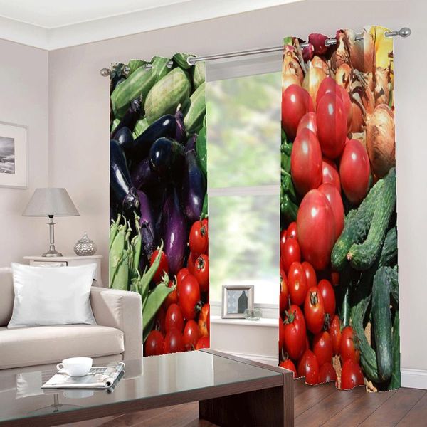 

curtain & drapes custom any size different kinds of vegetables po window for living room bedroom polyester fabric blackout sets