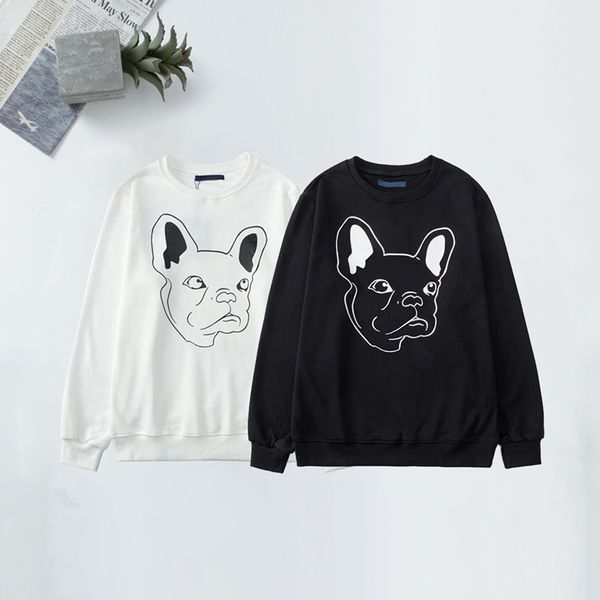 

men womens hoodies fashion sweatshirts mens pullover autumn hoodie novelty dogs letter print o-neck men's clothing casual streetwear, Black