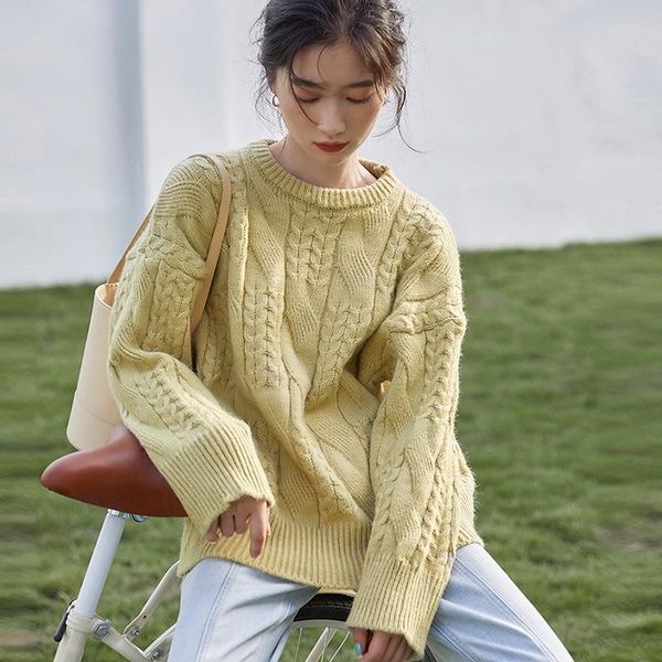 

women's sweaters aossviao 2021 women o-neck sweater female solid loose pullovers soft warm jumper oversized autumn winter pull femm, White;black