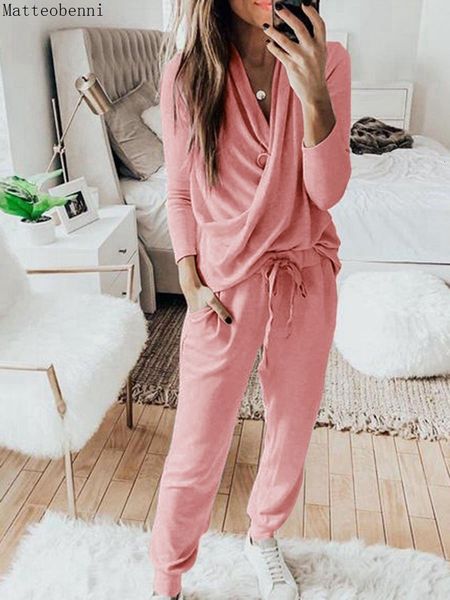 

2021 new pink loose tracksuits lounge wear women casual two piece set autumn street long sleeve and pants jogger suit 2pcs outfits t587, Gray