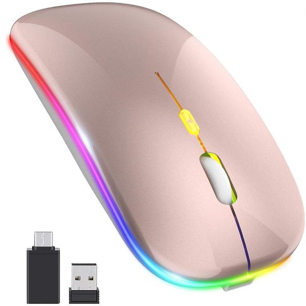 

mice [upgrade] led wireless mouse, mobile optical office mouse with usb & type-c receiver, for lap