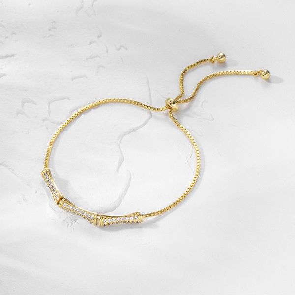 

link, chain ins wind light luxury niche design sense bamboo bracelet female korean simple and versatile high-end fashion creative jewelry, Black