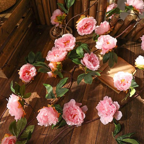 

decorative flowers & wreaths luyue 175cm artificial peony flower vine living room decor home wedding white red pink fake