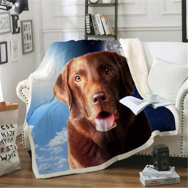 

blankets labrador cozy premium fleece blanket 3d printed sherpa on bed home textiles 02