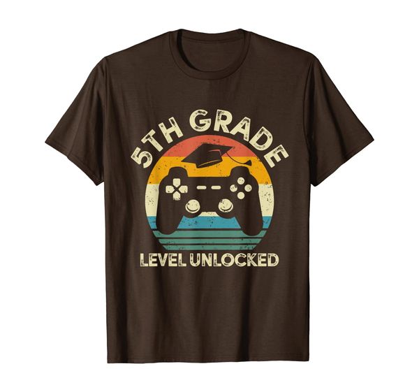 

vintage 5th grade level unlocked back to school video gamer t-shirt, White;black