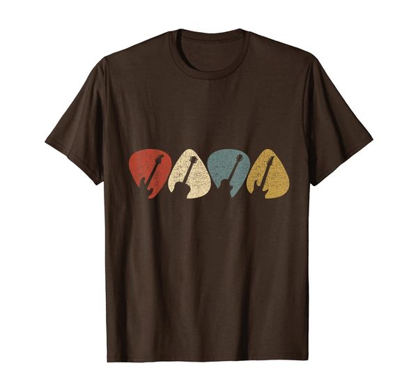 

guitar pick shirt gift for guitarist retro vintage t-shirt, White;black