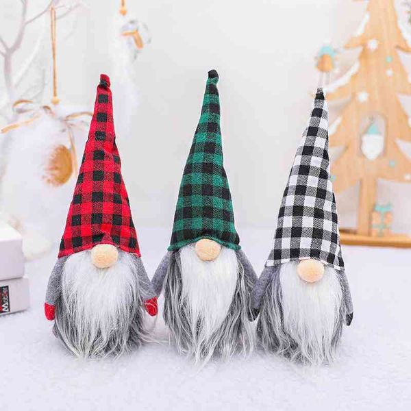 

christmas new plaid faceless doll nordic wind rudolph forest old man ornaments
