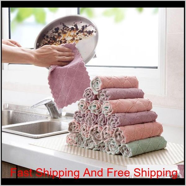 

kitchen cleaning wiping rags dish cleaning cloths water absorption anti-grease dish cloth microfiber color washi qyleje pets2010