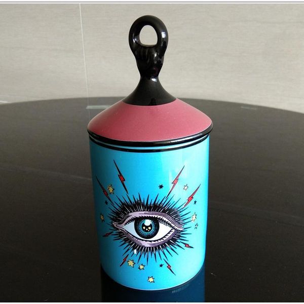 

modern big eye ceramic jar for swab,cosmetic pads,bathroom vanity counterstorage organizer canister, ca jllefd
