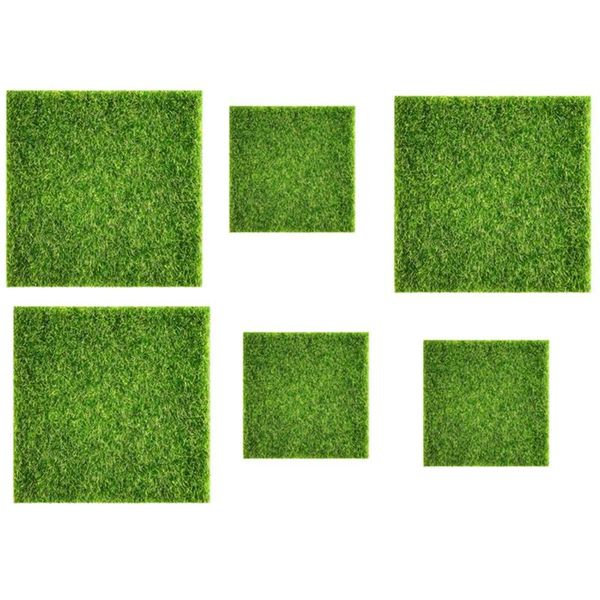 

6 pieces of artificial turf, miniature grass garden decoration artificial floor 15x15cm / 30x30cm