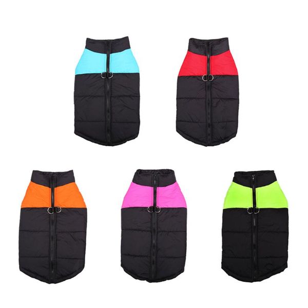 

dog apparel waterproof pet puppy padded cold winter warm vest jacket clothes for medium/large dogs blue