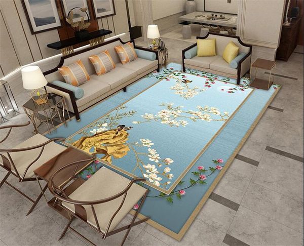 

carpets crystal velvet chinese style living room decor large mats bedroom absorbent pads hallway doormat bathroom non-slip rugs