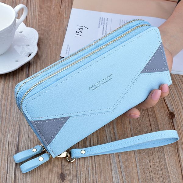 

pu learn women long rits wallet box design clutch portfolios women's money zak credit card holder 2021, Red;black