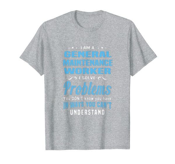 

general maintenance worker t-shirt, White;black