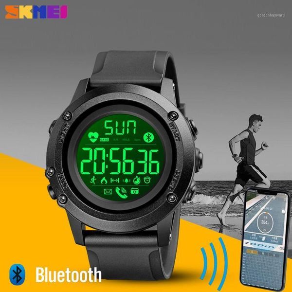 

digital mens watch sport calorie heart rate monitor buletooth smart clock waterproof pedometer wristwatch inteligen wristwatches, Slivery;brown