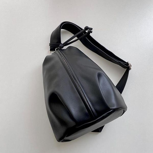 

evening bags women's bucket bag folds sell shoulder 2021 female crossbody fashion pu leather designer brand solid