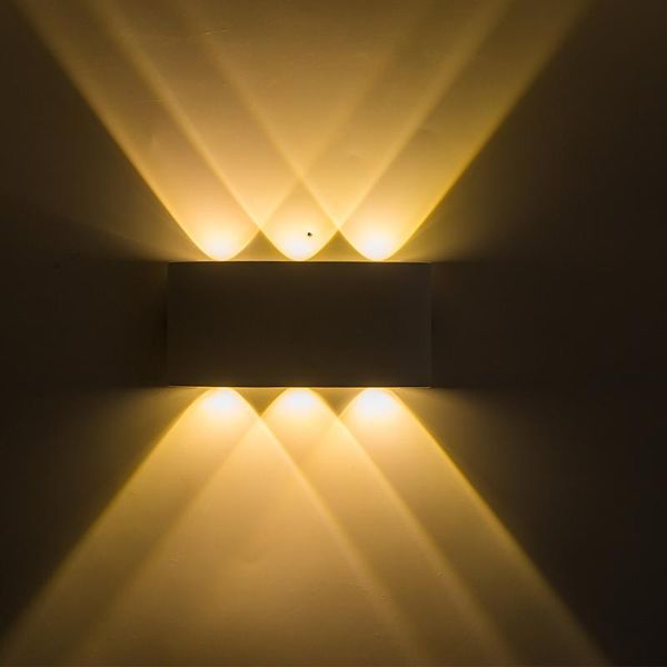

230v 120v 100v aluminum led wall light 6 leds up down wall sconces indoor/outdoor lighting porch led lights white/ warm white