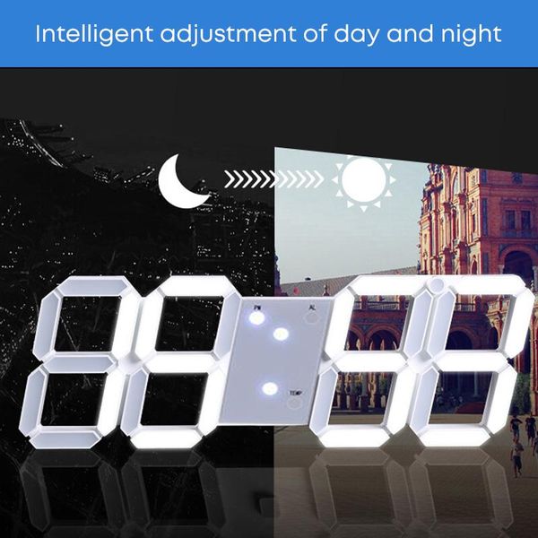 

wall clocks household 3d large led clock watch digital modern design living room decor table date time electronic display
