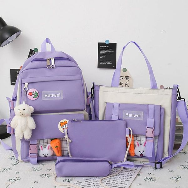 

backpack double shoulderbagfemaleiarge capacitythirdto sixth grade schoolbag malejuniorhigh school studentbackpackfourpiece tut