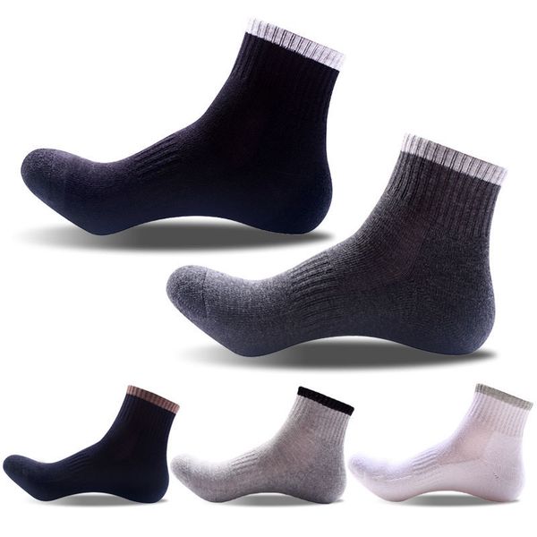 

5 colors new style men sports restore winter outdoor calf socks for basketball running hiking bikes, Black