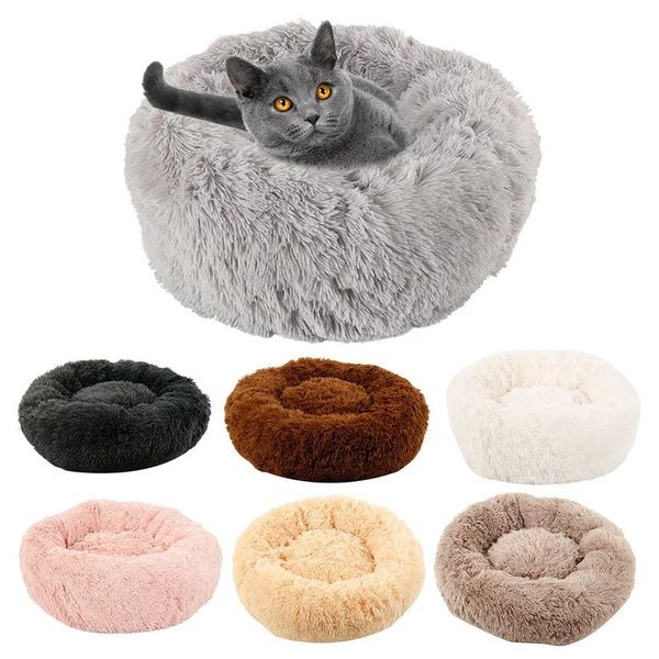 Lungo peluche soffice cane da compagnia Cuccia rotonda Letti per cani Ciambella Panca morbida e caldaCuccia grande Tappetino per animali domestici WLL32