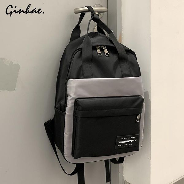 

backpack large capacity school bags for teenage girs fashion nylon backpacks female patchwork waterproof shoulder travel bagpack